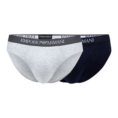 Emporio Armani Pack of two navy and grey briefs